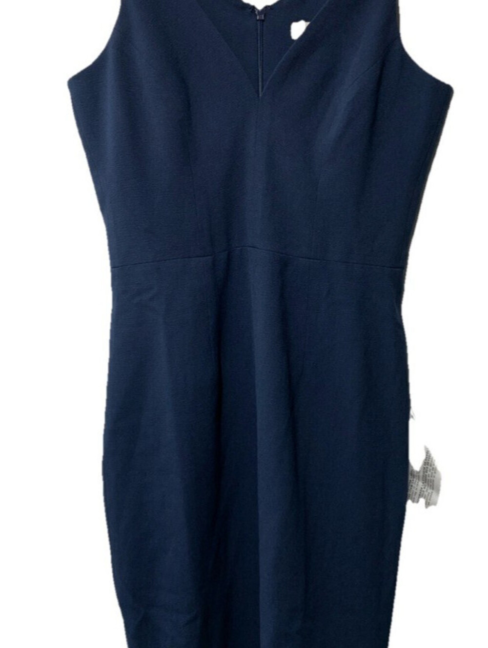 Dress The Population Women's Lyla Plunging Sleeveless Fitted Midi Sheath Dress M